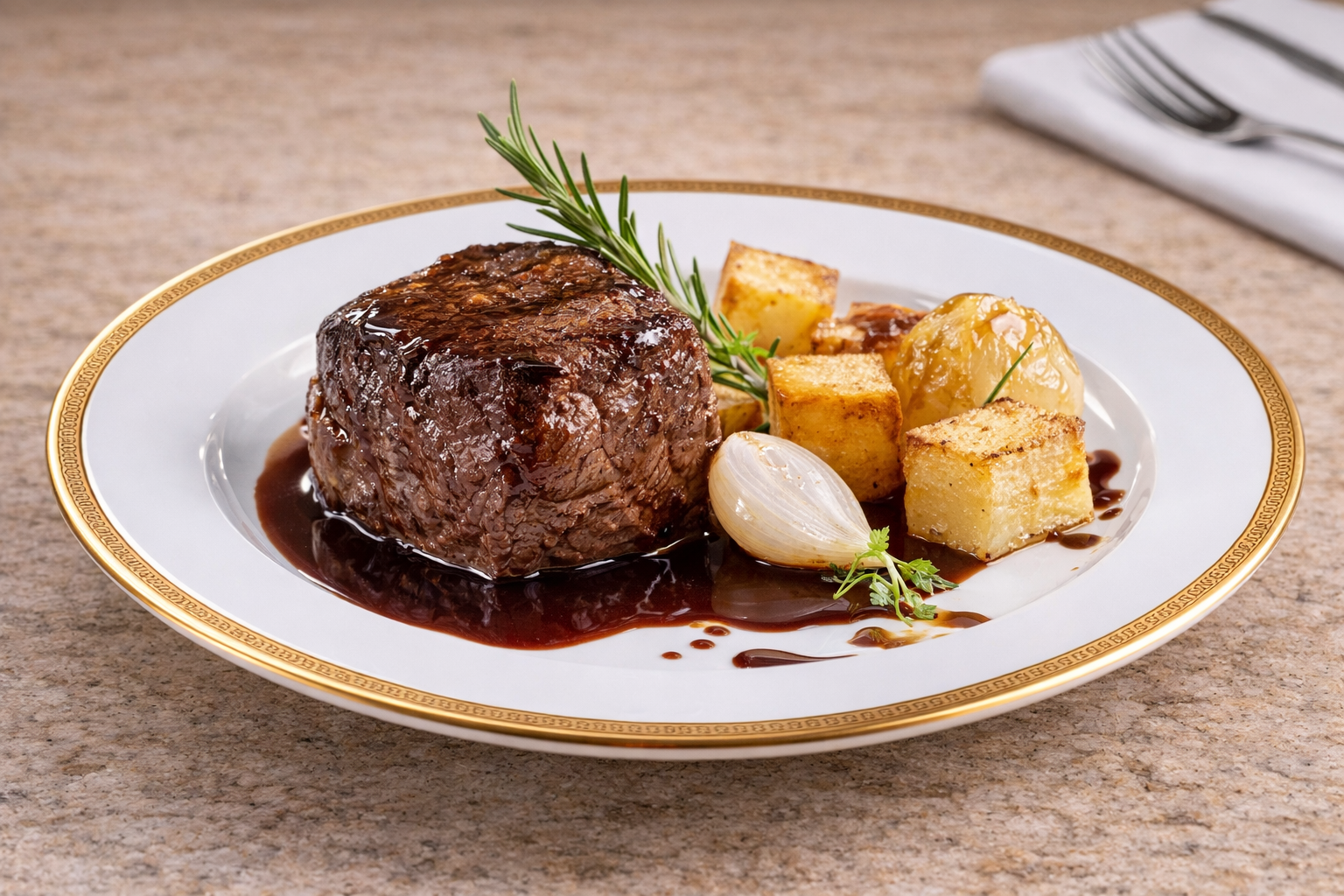 Filé ao molho de vinho