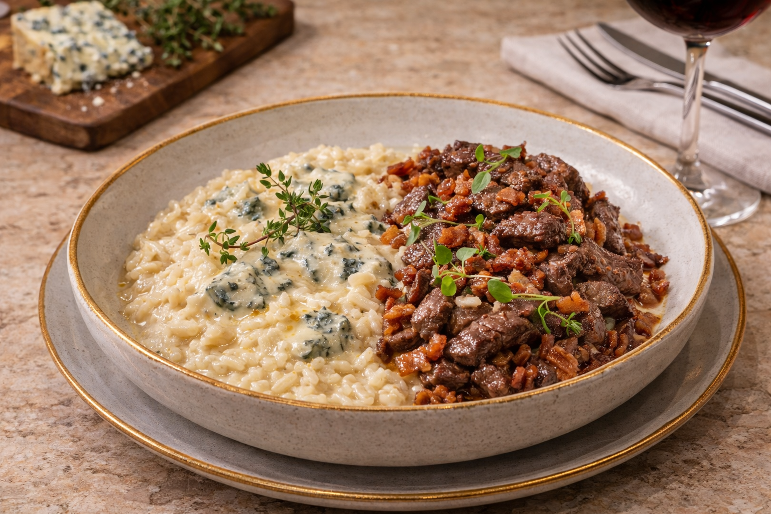 Risoto de filé mignon